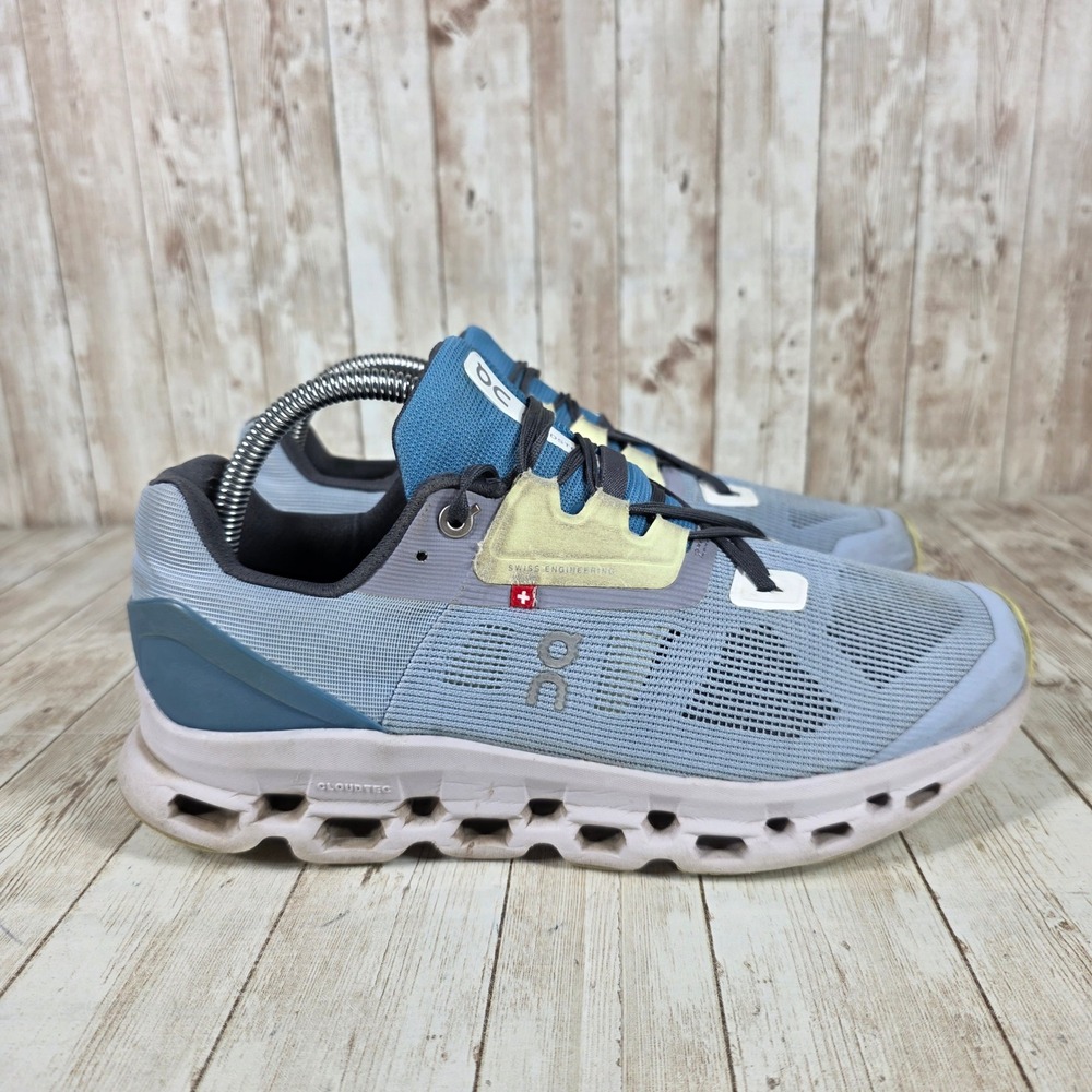 On Running Women's Light Blue and Yellow Cloud Running Shoes